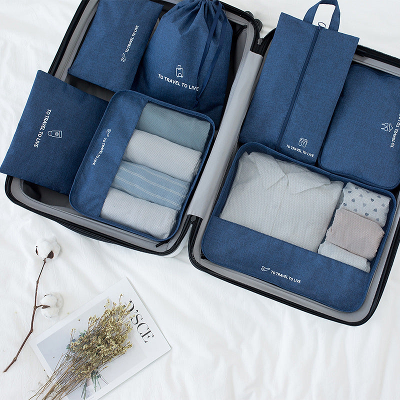 Travel storage bag 7-piece set Nordic style Oxford cloth simple clothing classification and sorting bag factory direct supply