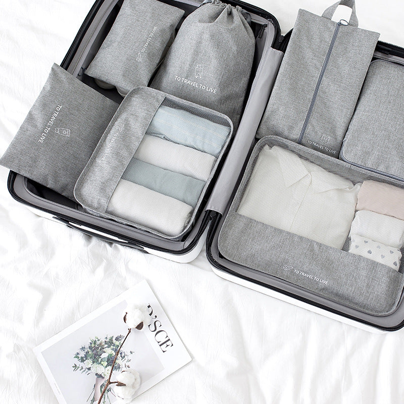 Travel storage bag 7-piece set Nordic style Oxford cloth simple clothing classification and sorting bag factory direct supply