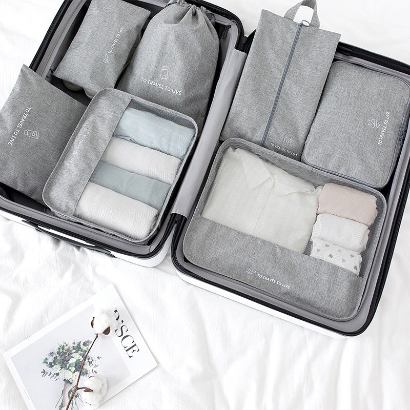 Travel storage bag 7-piece set Nordic style Oxford cloth simple clothing classification and sorting bag factory direct supply