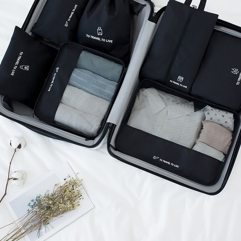 Travel storage bag 7-piece set Nordic style Oxford cloth simple clothing classification and sorting bag factory direct supply
