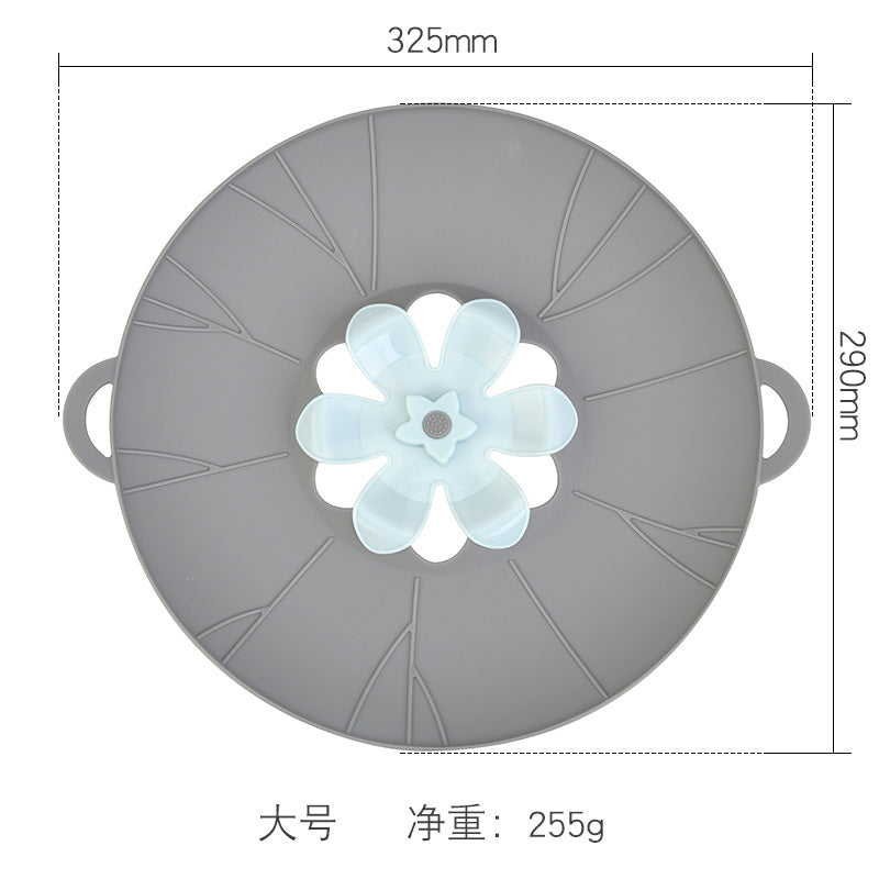 Rotatable pot lid Silicone fresh-keeping lid Silicone flower-shaped anti-overflow pot lid Kitchen gadgets Factory direct sales