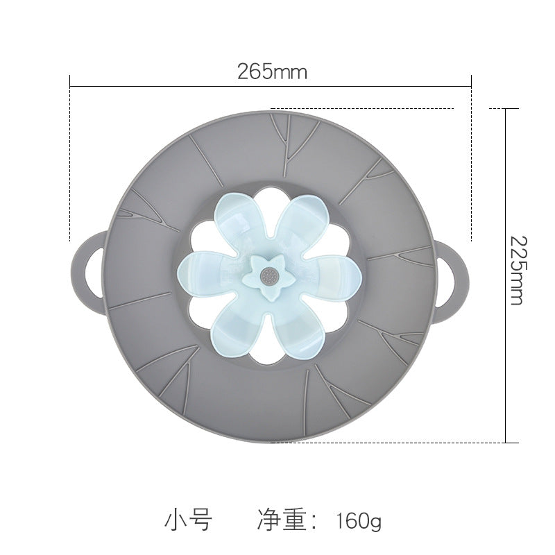 Rotatable pot lid Silicone fresh-keeping lid Silicone flower-shaped anti-overflow pot lid Kitchen gadgets Factory direct sales