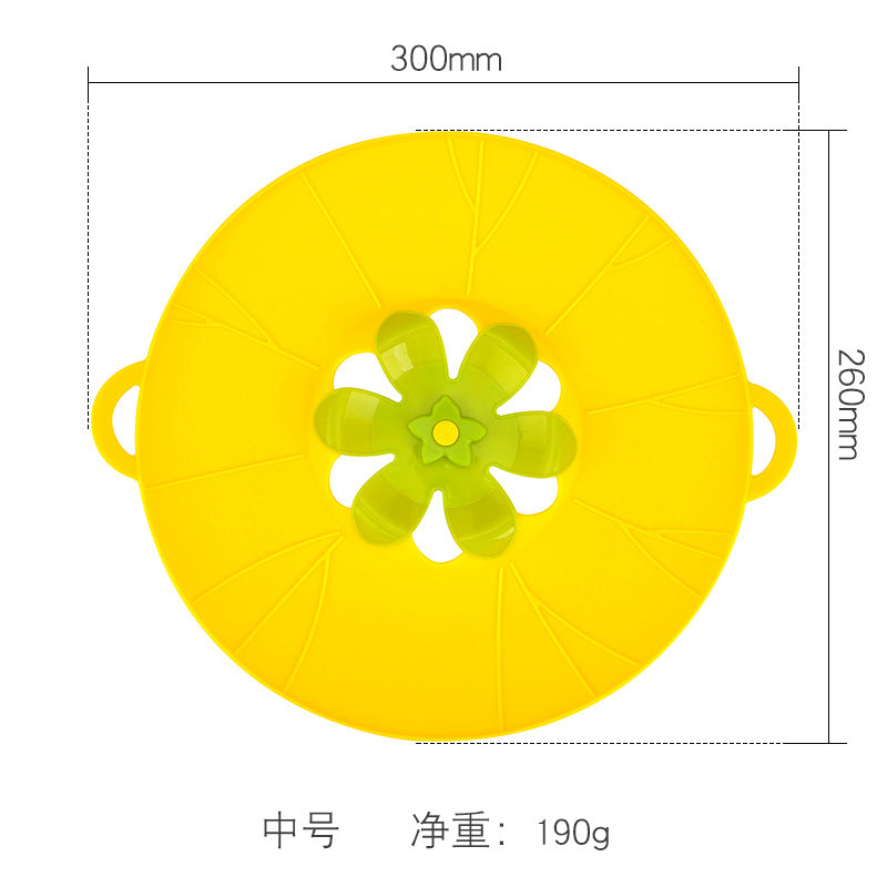 Rotatable pot lid Silicone fresh-keeping lid Silicone flower-shaped anti-overflow pot lid Kitchen gadgets Factory direct sales