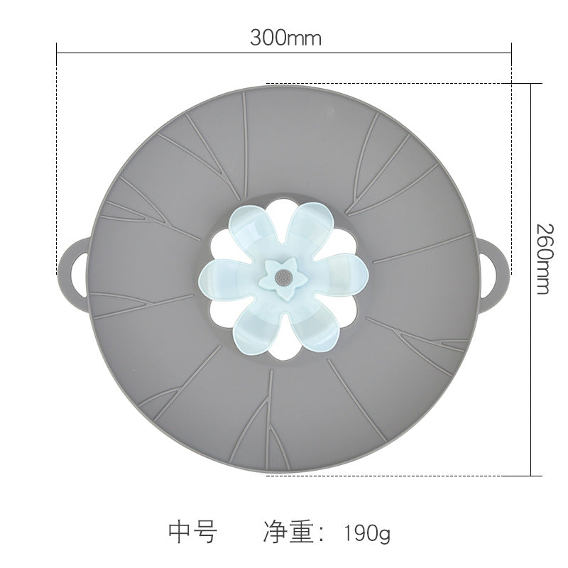 Rotatable pot lid Silicone fresh-keeping lid Silicone flower-shaped anti-overflow pot lid Kitchen gadgets Factory direct sales