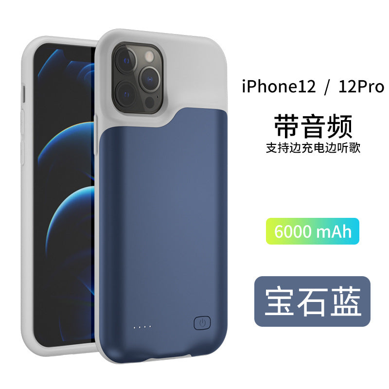 Suitable for Apple 13mini/11/14promax back clip battery full package soft glue iphone12pro charging case