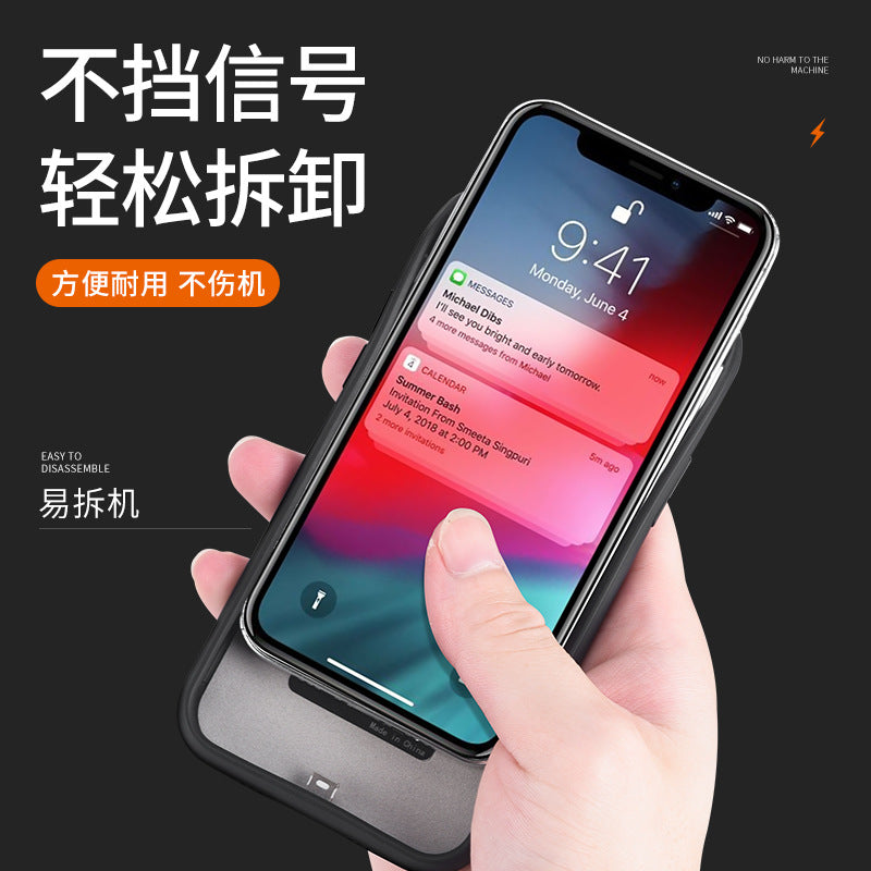Suitable for Apple 13mini/11/14promax back clip battery full package soft glue iphone12pro charging case