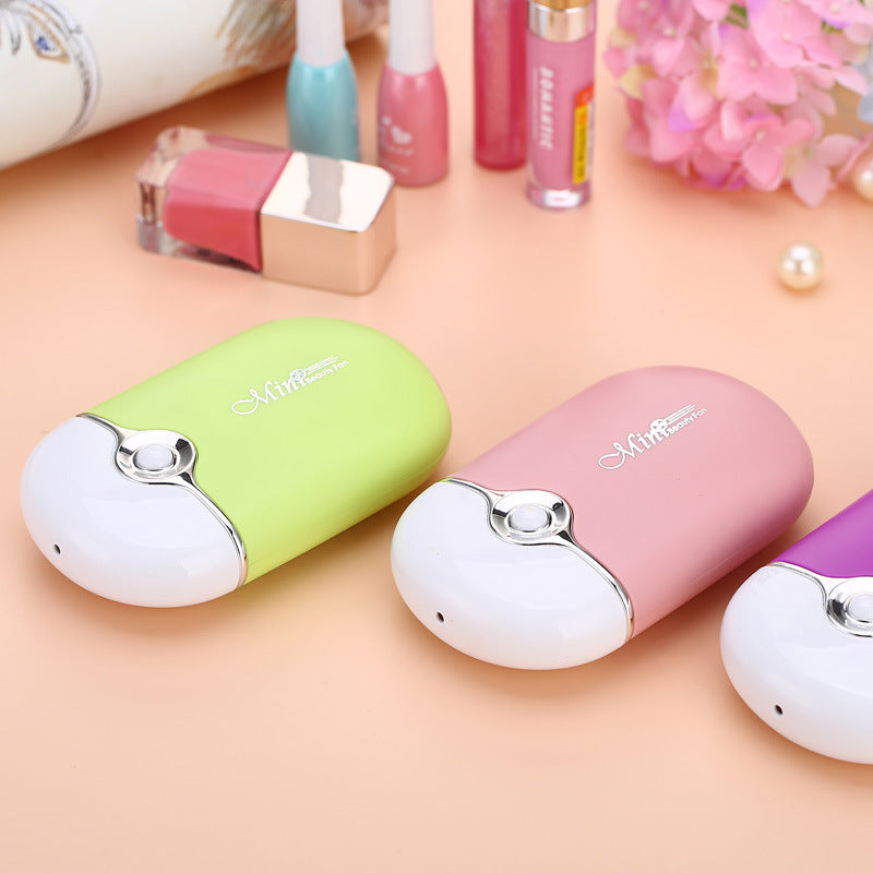 Source manufacturer eyelash fan new product grafting hair dryer fashionable mini air conditioner small fan USB charging portable