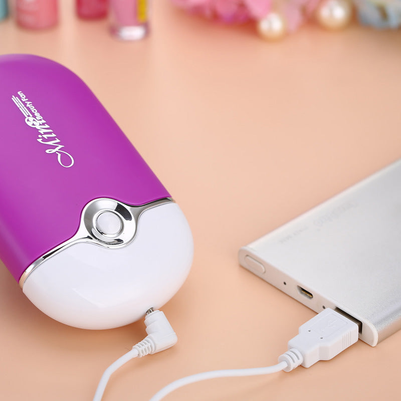 Source manufacturer eyelash fan new product grafting hair dryer fashionable mini air conditioner small fan USB charging portable