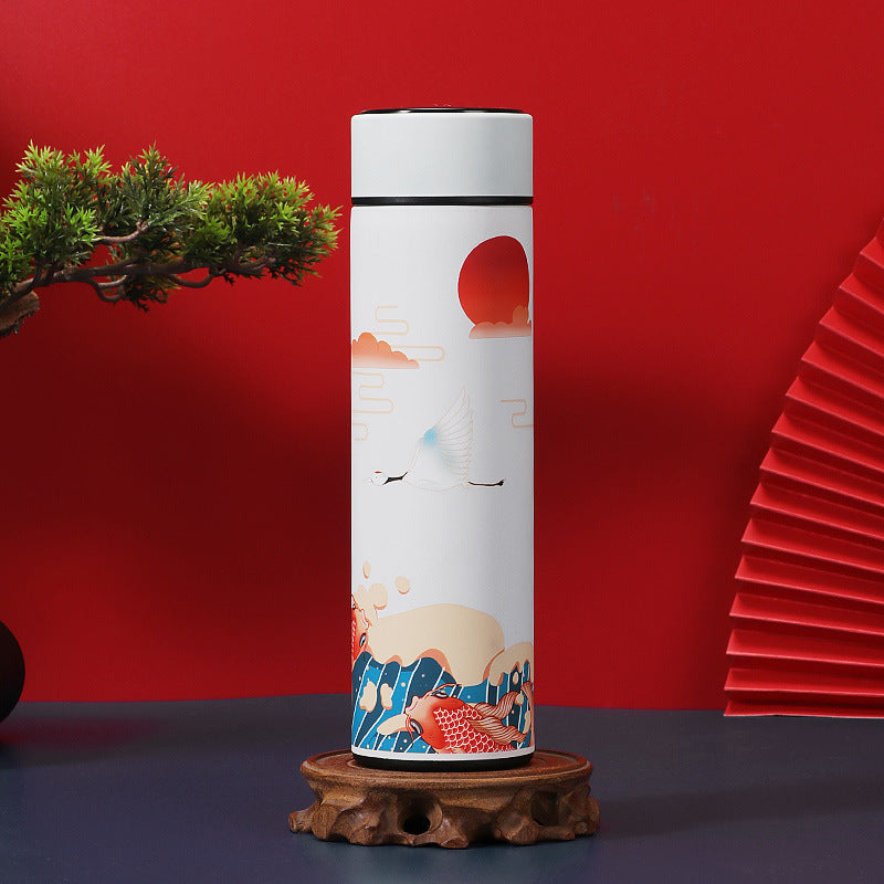 Smart thermos cup male and female students portable water cup creative personality trend large capacity simple temperature measurement tea cup