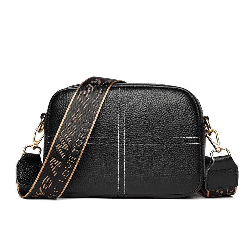 Cross-border genuine leather women's bag wholesale high-end niche first-layer cowhide small square bag trendy fashion versatile shoulder messenger bag
