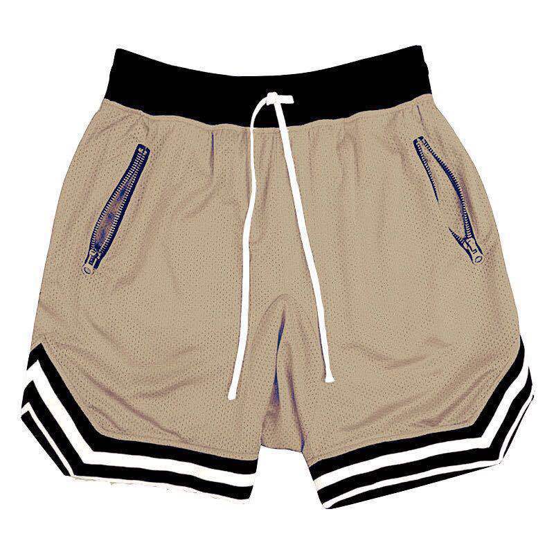 Summer muscle partner running basketball training thin mesh sports shorts men's breathable fitness five-point pants