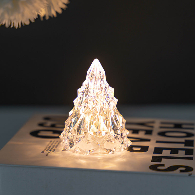 Wholesale christmas decorations diamond crystal atmosphere lights restaurant decorations acrylic led christmas tree night lights