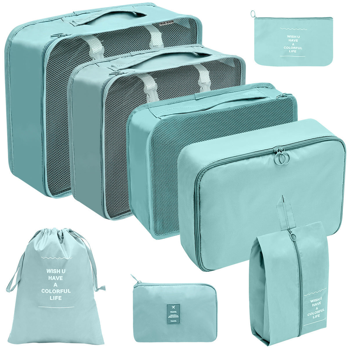 Cross-border travel storage bag eight-piece set business trip travel storage bag large capacity storage bag waterproof travel storage bag
