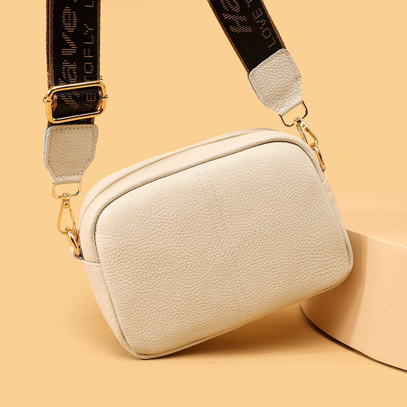 Cross-border genuine leather women's bag wholesale high-end niche first-layer cowhide small square bag trendy fashion versatile shoulder messenger bag