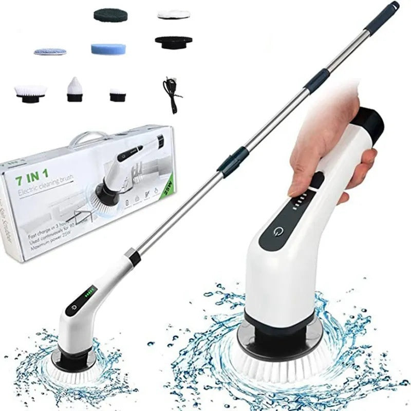 Cordless Electric Cleaning Brush 7-in-1 Long Handle Retractable Electric Mop Electric Spin Scrubber