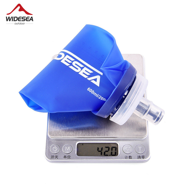 Widesea outdoor sports soft water bag TPU environmentally friendly material water bottle 600ML foldable sports drinking water bag