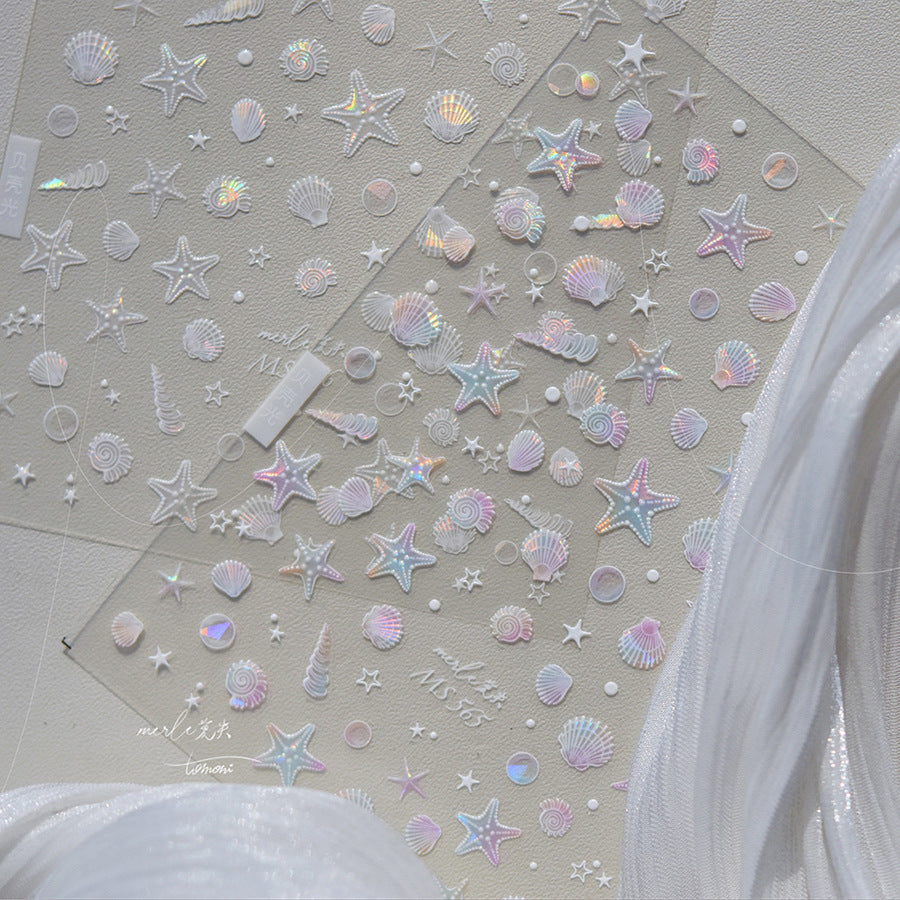 Nail art stickers, marine products, shell gloss, high-grade shells, starfish, conch nail art decorations