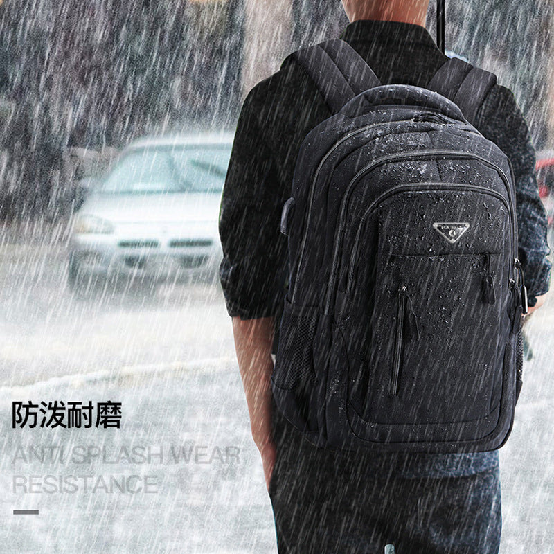 Backpack men's large capacity backpack rechargeable USB business computer bag casual backpack junior high school student schoolbag