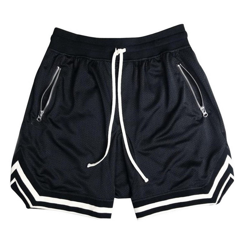 Summer muscle partner running basketball training thin mesh sports shorts men's breathable fitness five-point pants
