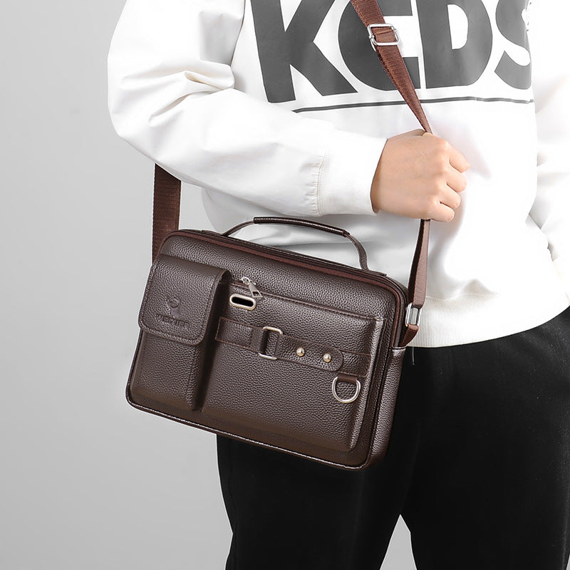 Cross-border men's shoulder messenger bag business commuter men's shoulder bag high-end men's shoulder bag men's bag