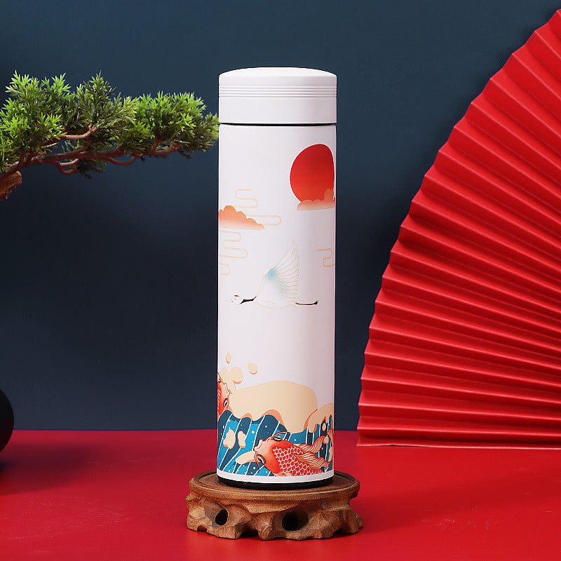 Smart thermos cup male and female students portable water cup creative personality trend large capacity simple temperature measurement tea cup