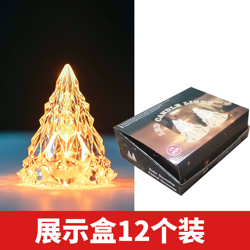Wholesale christmas decorations diamond crystal atmosphere lights restaurant decorations acrylic led christmas tree night lights