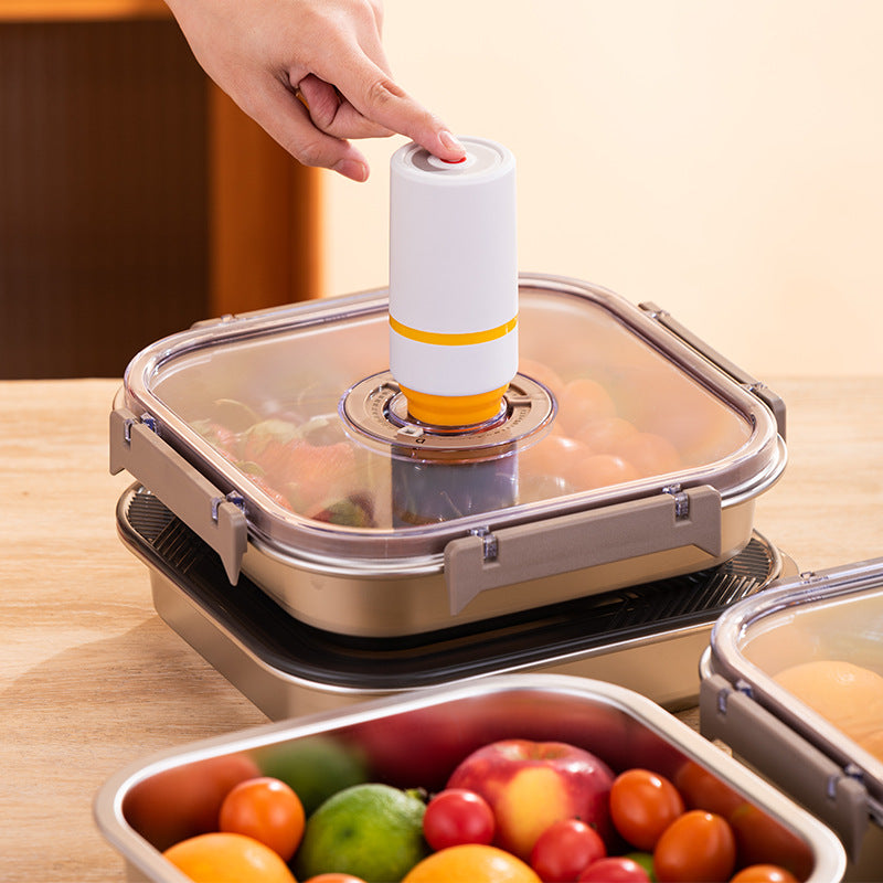 Stainless steel square multi-capacity fresh-keeping box Sealed vacuum fresh-keeping box