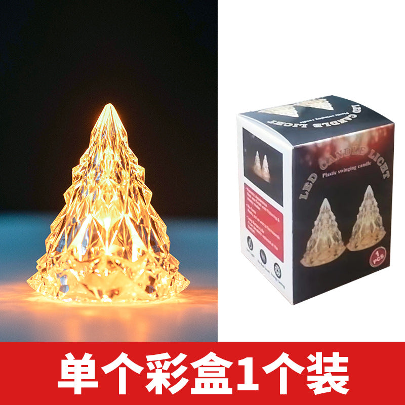 Wholesale christmas decorations diamond crystal atmosphere lights restaurant decorations acrylic led christmas tree night lights
