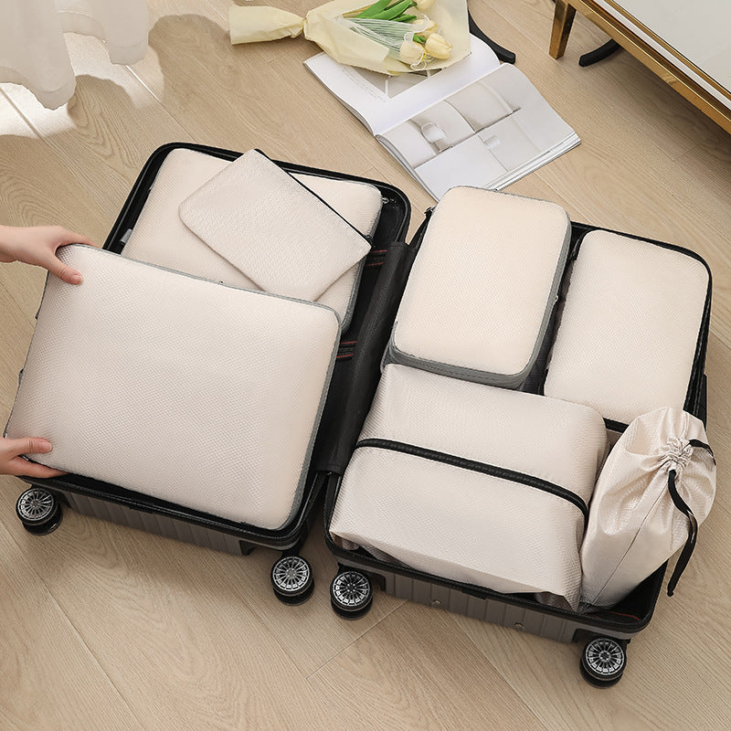 Travel storage bag compression seven-piece set digital toiletries cosmetics storage bag clothes shoes luggage travel bag