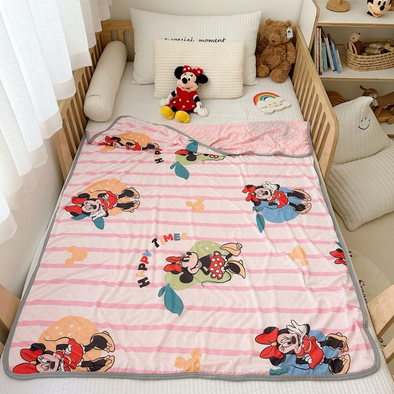 Summer children's cartoon bamboo fiber cool silk blanket infant car cover blanket baby hug blanket machine washable air conditioning blanket