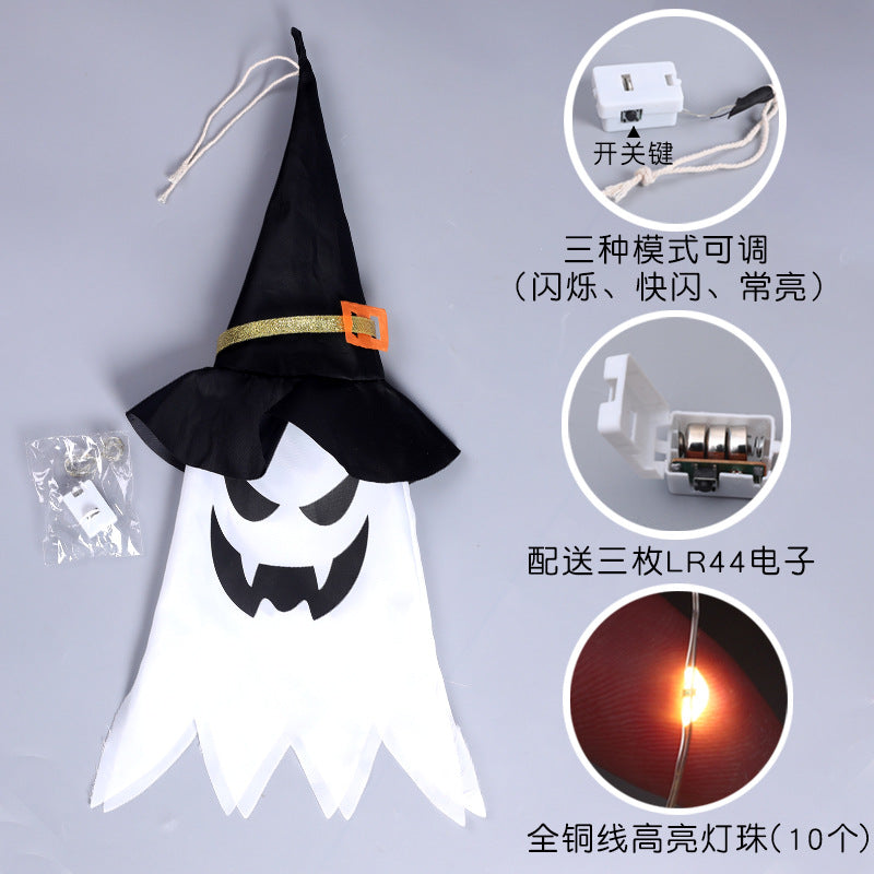 Spider web lamp Halloween decoration lantern LED atmosphere layout Halloween decoration props USB light string Amazon