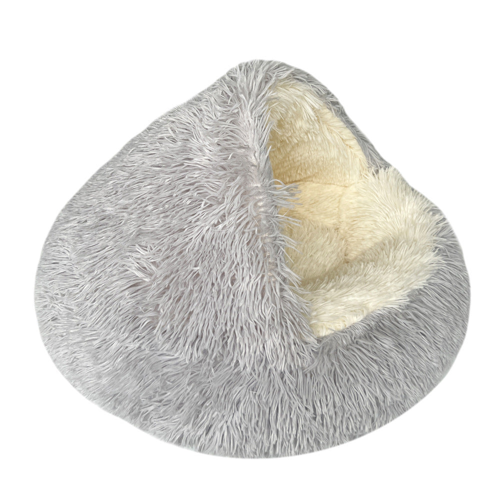 Winter warm shell nest semi-enclosed cat nest dog nest pet crystal velvet shell cat nest semi-enclosed dog nest