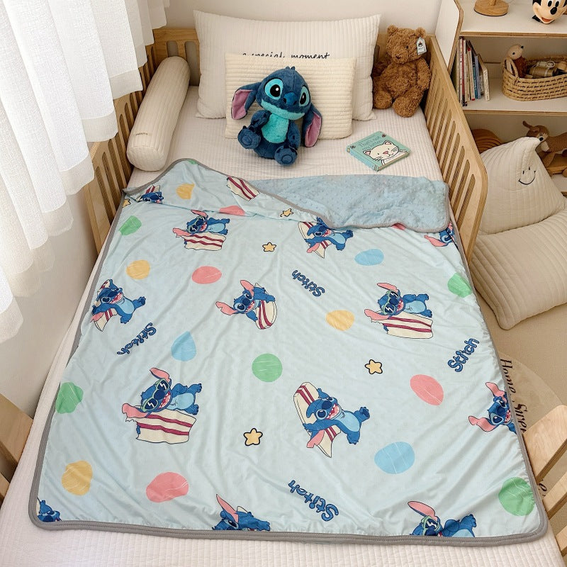 Summer children's cartoon bamboo fiber cool silk blanket infant car cover blanket baby hug blanket machine washable air conditioning blanket