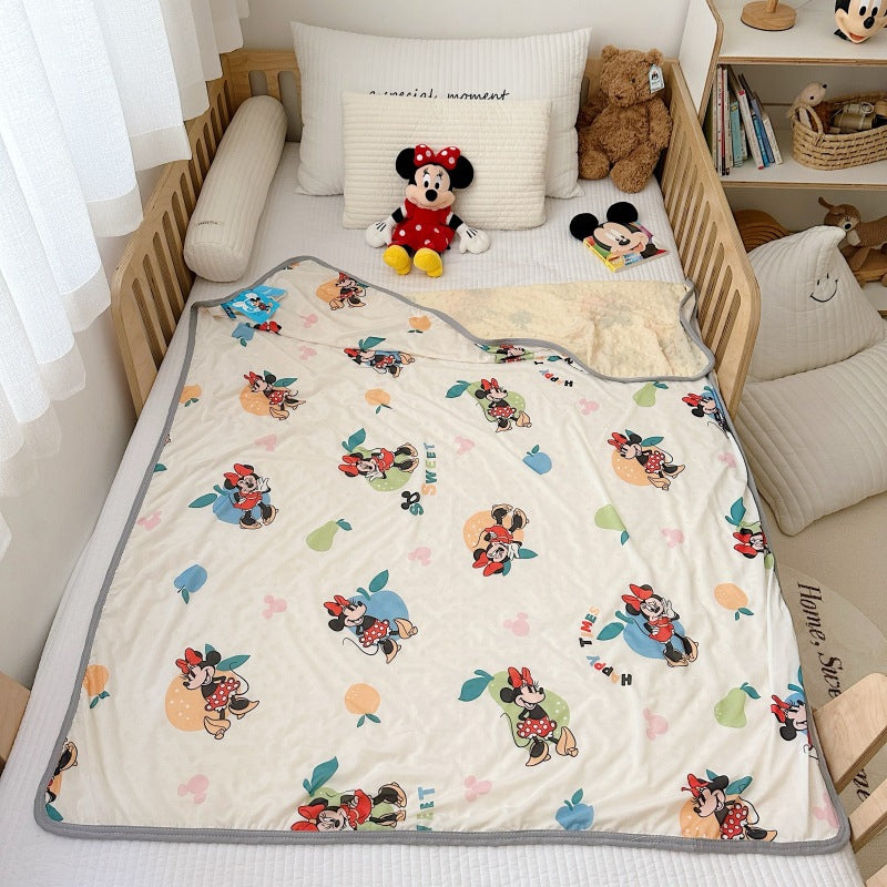 Summer children's cartoon bamboo fiber cool silk blanket infant car cover blanket baby hug blanket machine washable air conditioning blanket