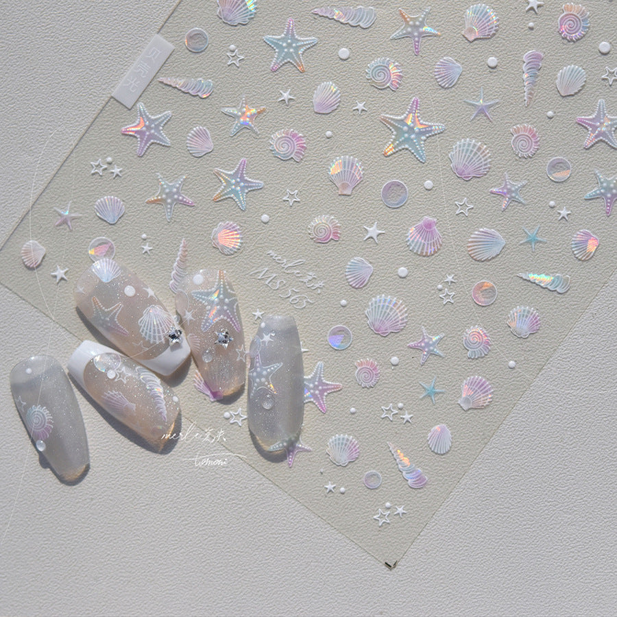 Nail art stickers, marine products, shell gloss, high-grade shells, starfish, conch nail art decorations