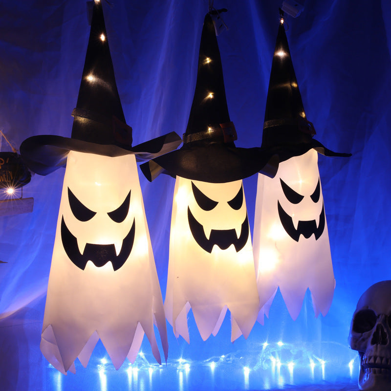 Spider web lamp Halloween decoration lantern LED atmosphere layout Halloween decoration props USB light string Amazon
