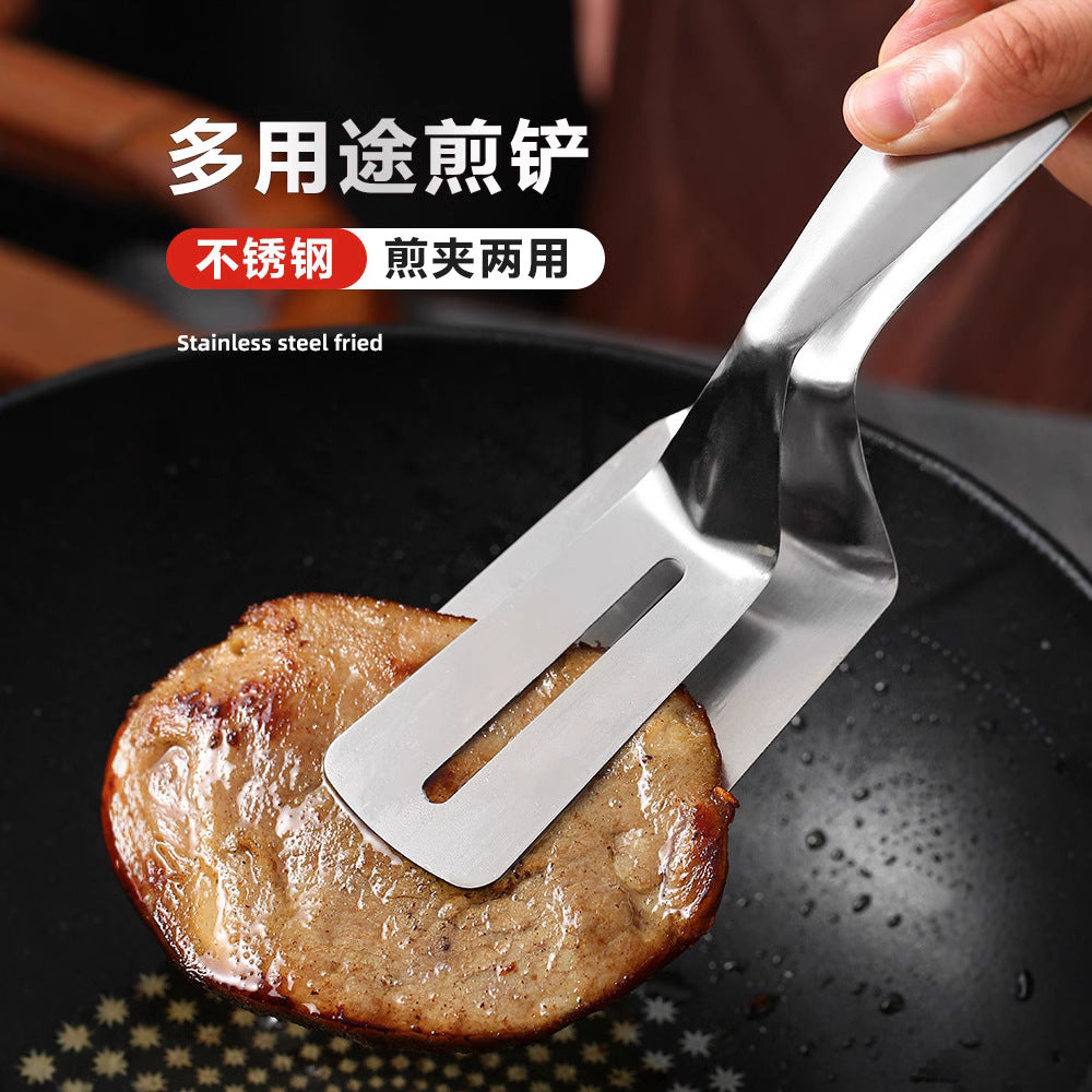 Multifunctional stainless steel frying spatula clip barbecue clip thickened steak clip fried fish spatula barbecue clip kitchen frying spatula