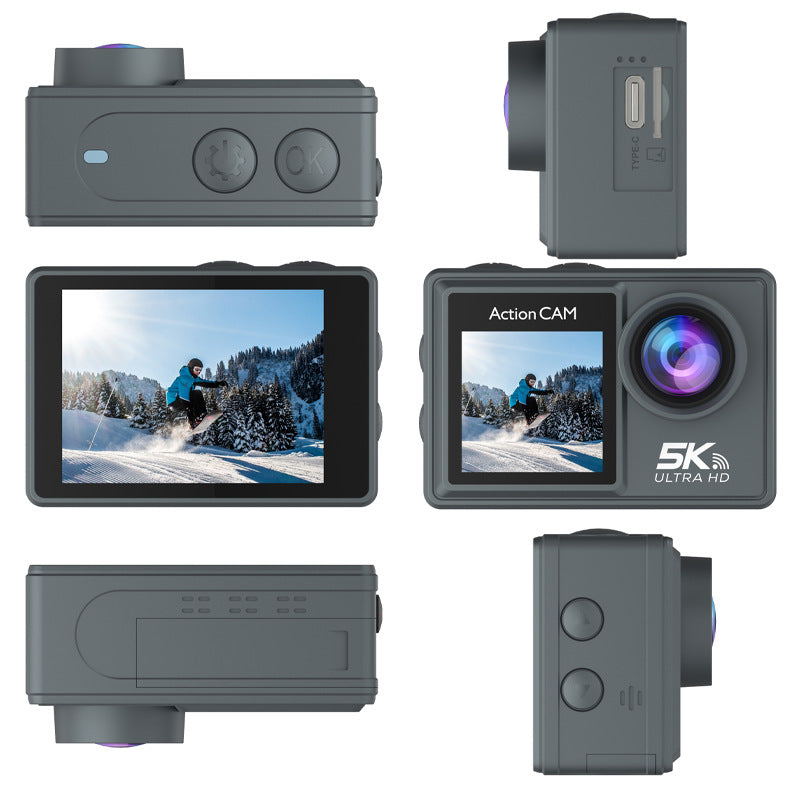 New waterproof 5K sports camera outdoor anti-shake motorcycle riding recorder wide-angle HD sports camera