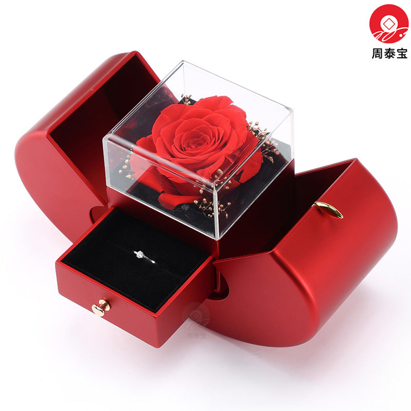 Zhenxili Apple Jewelry Gift Box Christmas Jewelry Flower Box Christmas Apple Double Jewelry Gift Box