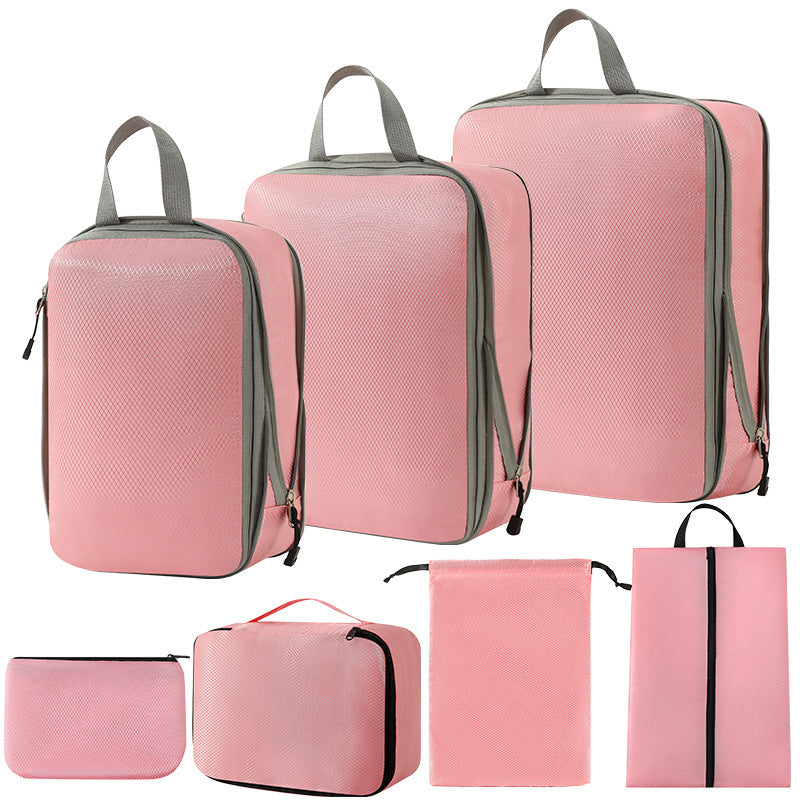 Travel storage bag compression seven-piece set digital toiletries cosmetics storage bag clothes shoes luggage travel bag