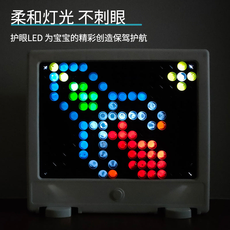 3D mushroom nail luminous board DIY puzzle toy LED luminous board children's decompression fluorescent lamp cross-border new product