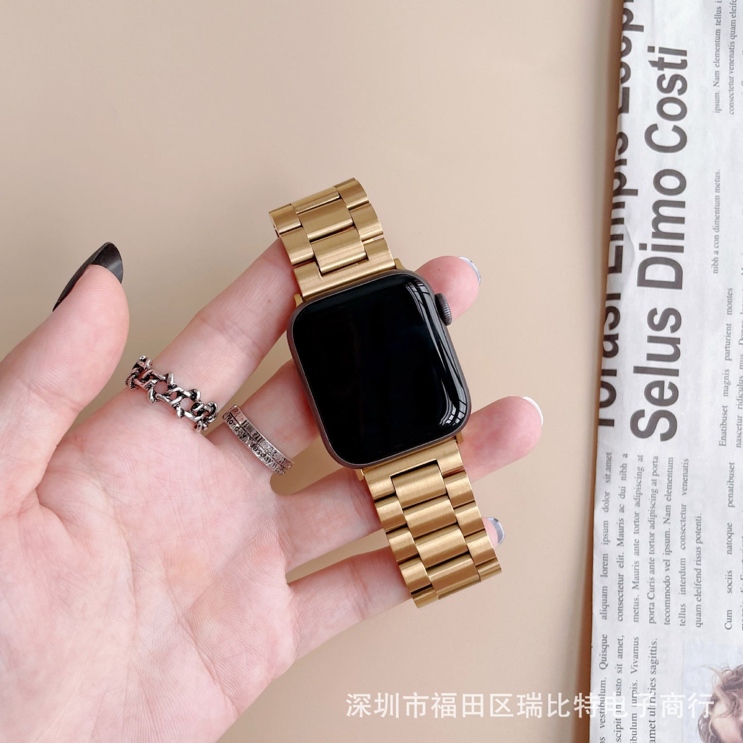 Suitable for Apple Watch 7 Apple Watch iwatch654321SE Metal Strap Stainless Steel Strap Chain