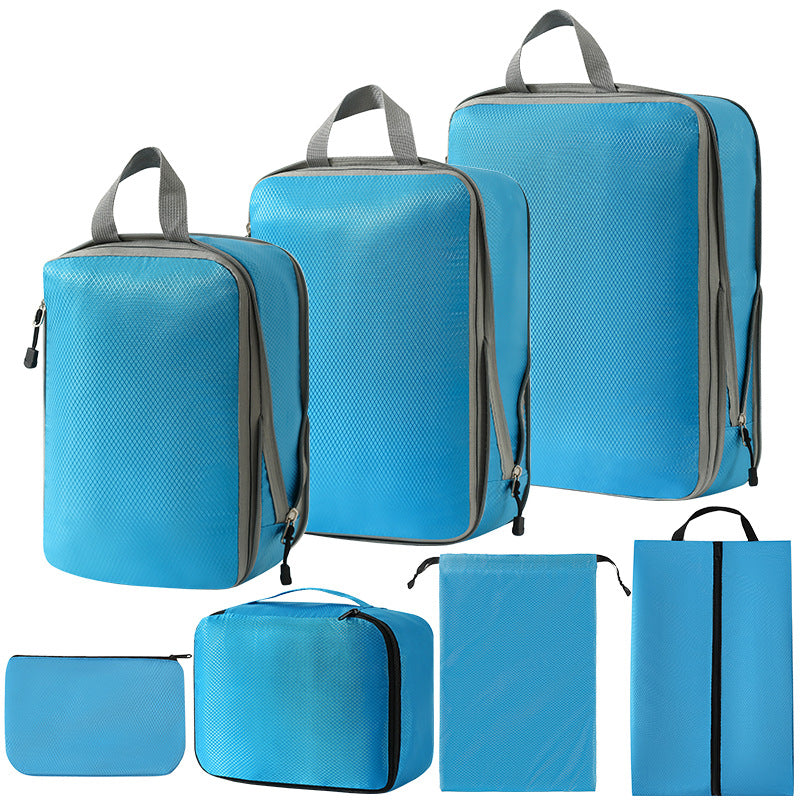 Travel storage bag compression seven-piece set digital toiletries cosmetics storage bag clothes shoes luggage travel bag