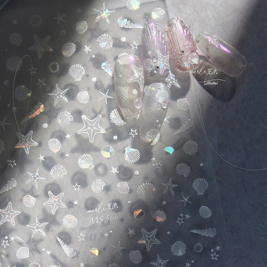 Nail art stickers, marine products, shell gloss, high-grade shells, starfish, conch nail art decorations