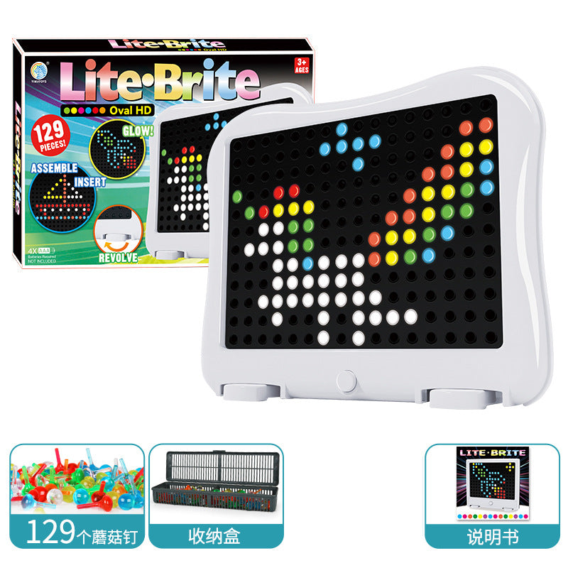 3D mushroom nail luminous board DIY puzzle toy LED luminous board children's decompression fluorescent lamp cross-border new product