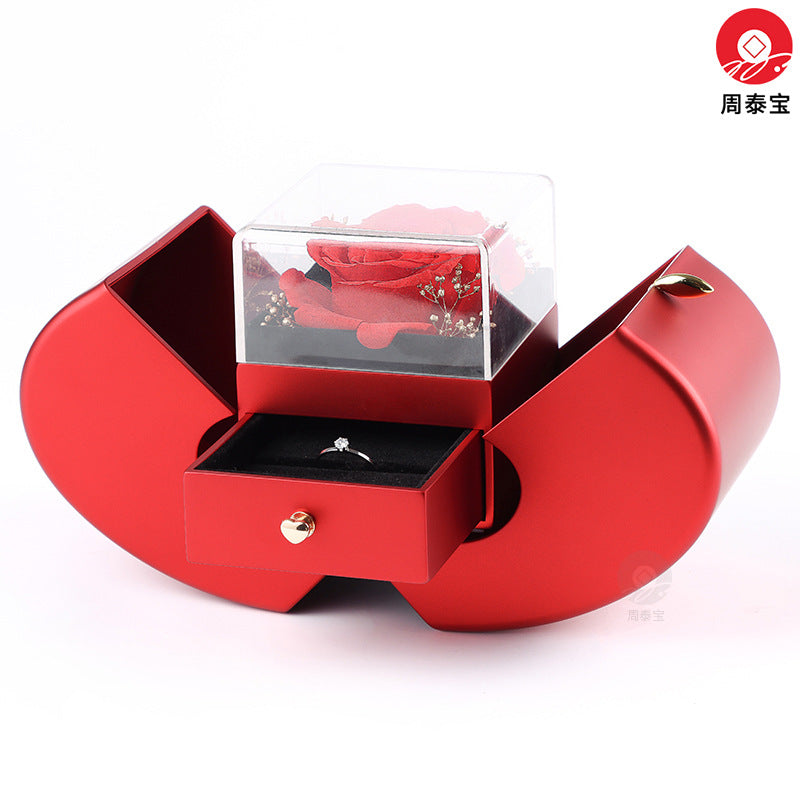 Zhenxili Apple Jewelry Gift Box Christmas Jewelry Flower Box Christmas Apple Double Jewelry Gift Box