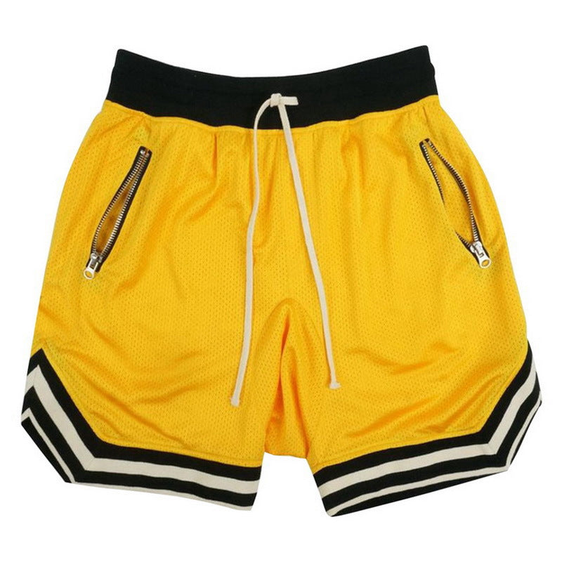Summer muscle partner running basketball training thin mesh sports shorts men's breathable fitness five-point pants