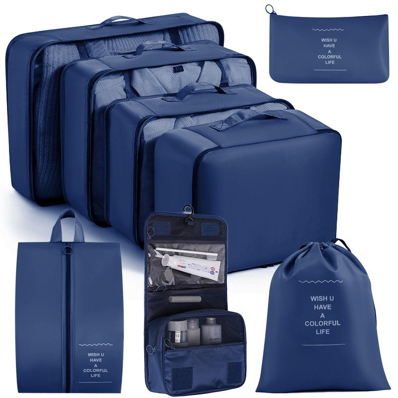 Cross-border travel storage bag eight-piece set business trip travel storage bag large capacity storage bag waterproof travel storage bag