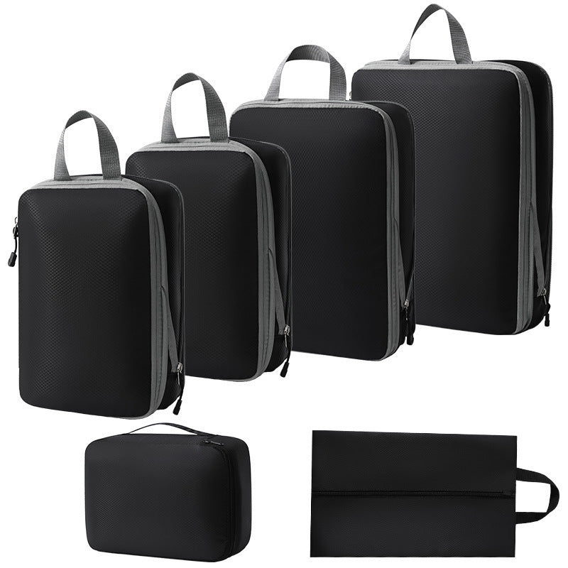 Travel storage bag compression seven-piece set digital toiletries cosmetics storage bag clothes shoes luggage travel bag