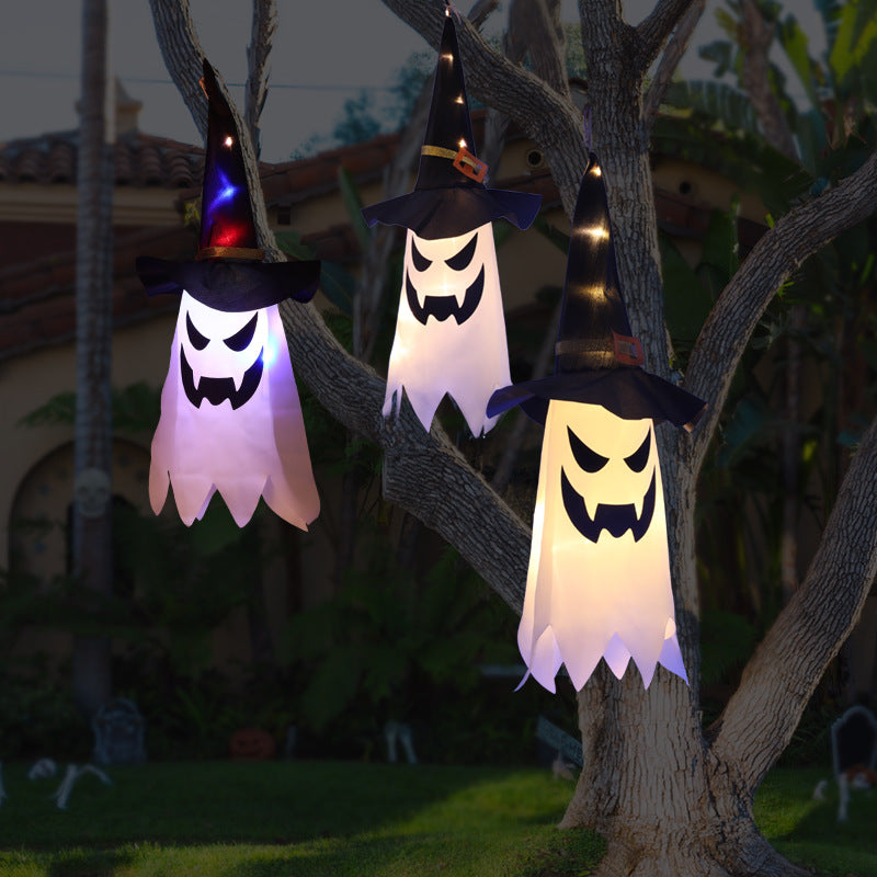 Spider web lamp Halloween decoration lantern LED atmosphere layout Halloween decoration props USB light string Amazon